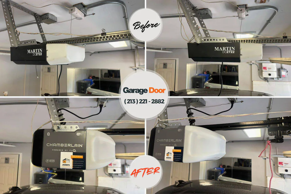 Before and after: garage door repair Brilliant, AL